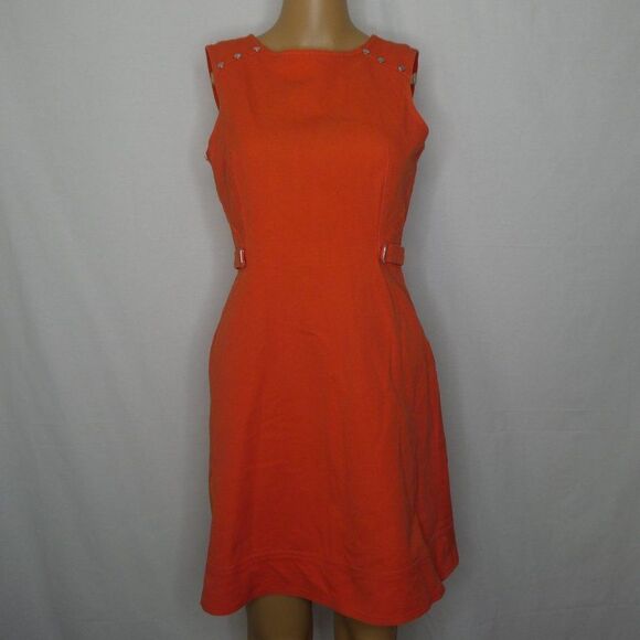 Julia Jordan Sleeveless Stud Mini Dress Orange Tangerine - Picture 1 of 14